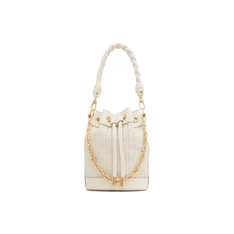 ALDO Artificial Leather Bucket Bag Handbag Medium Size Women's Bone-0