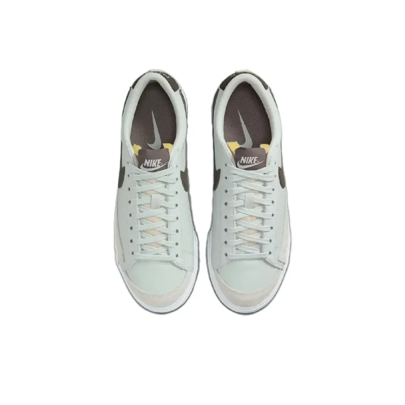 Nike Blazer Anti Slip Wear Resistant Low Top Skateboard Shoes Women's Green Brown-3