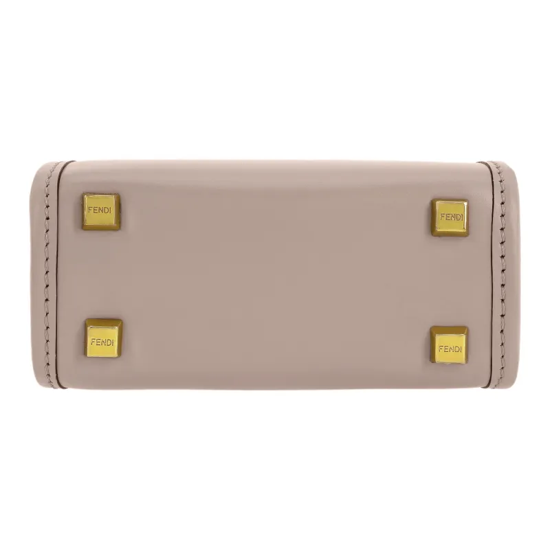 FENDI Cow Leather Tote Bag Shopping Bag Handbag Shoulder Bag Crossbody Bag Mini Women's Gray-5
