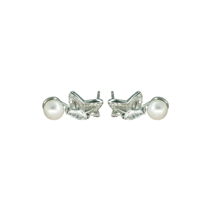 QINGFU Freshwater Pearl Earrings Women's-0