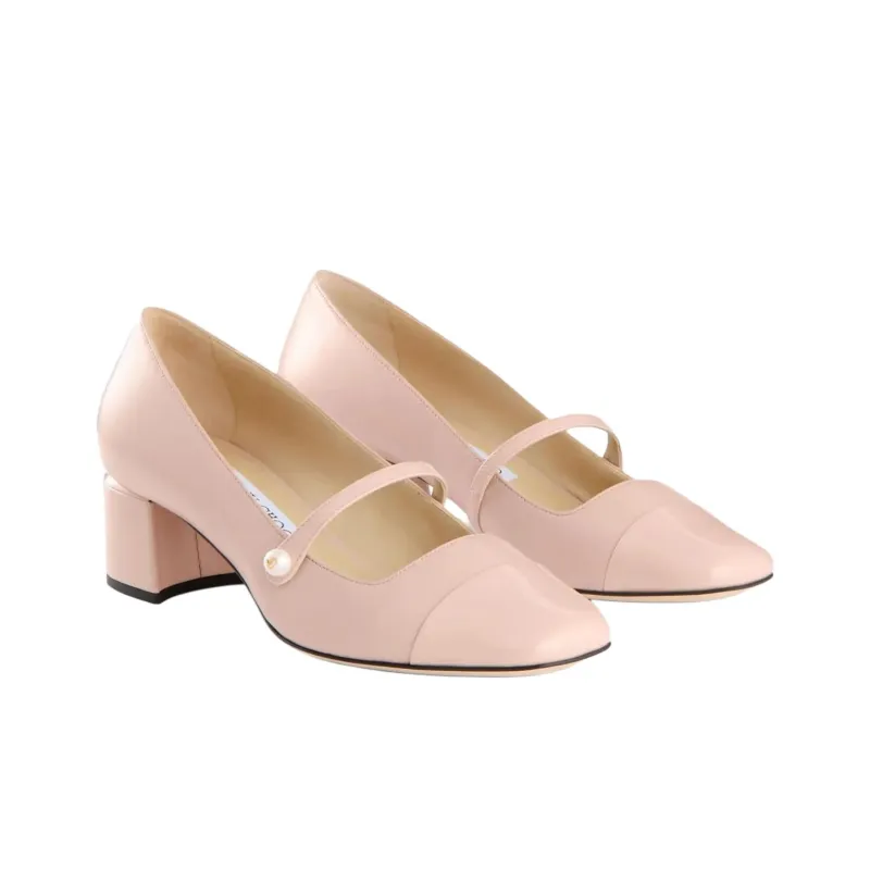Jimmy Choo Elisa Chunky Heel High Heels 4.5cm Women's Pink-2