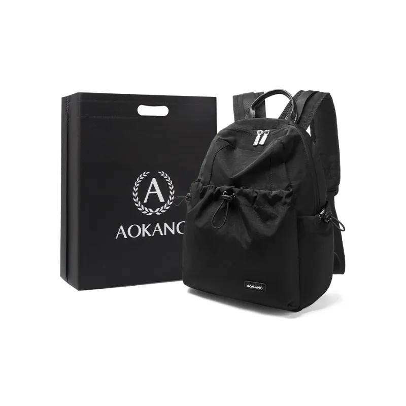 AOKANG Fabric Backpack Travel Bag Large Size Unisex Khaki/Classic Black/Pine Wood Green-4