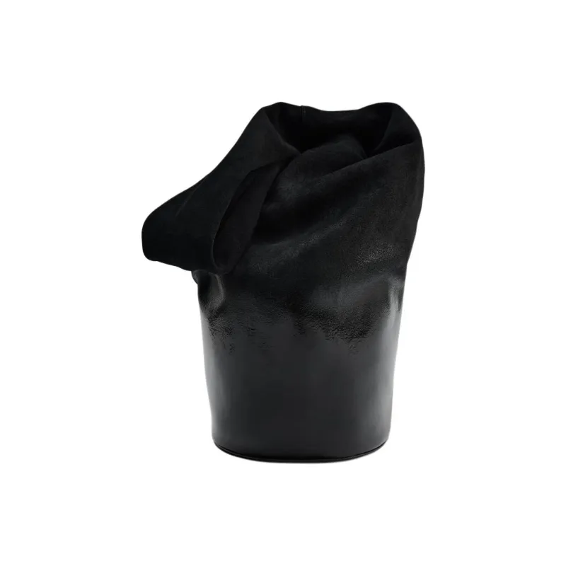 ZARA Sheepskin Bucket Bags Shoulder Bags Women's Black-3