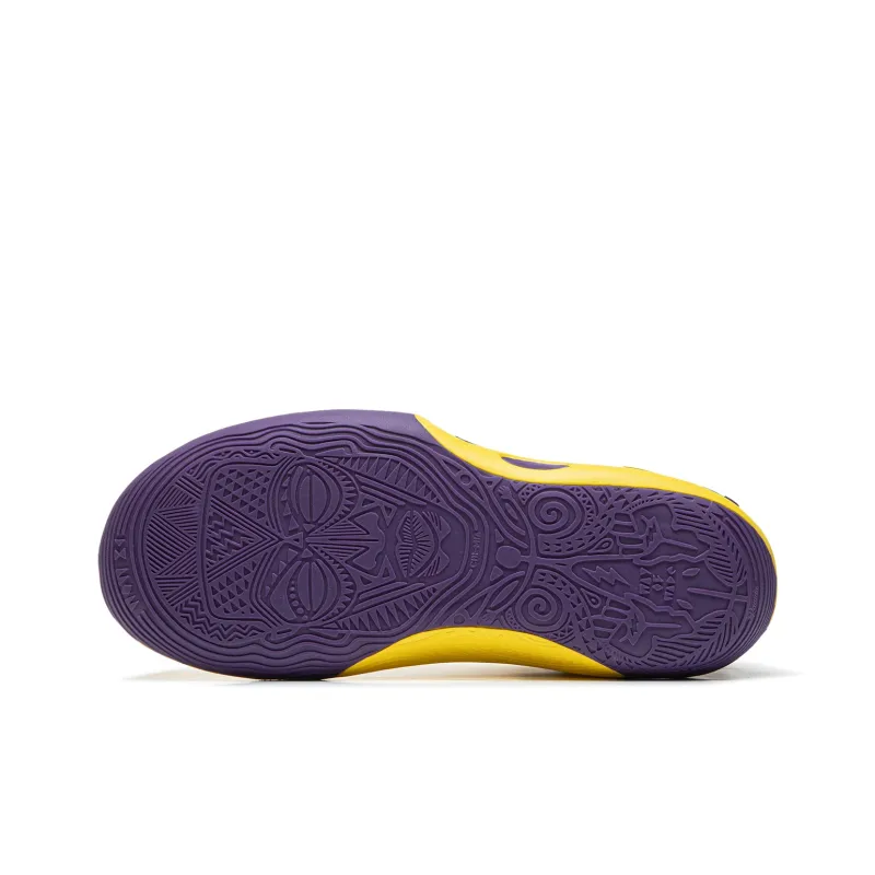 LiNing Wow11 Cushioning Anti-Slip And Wear-Resistant Lightweight Rebound Low-Top Basketball Shoes Men's Yellow Purple-6