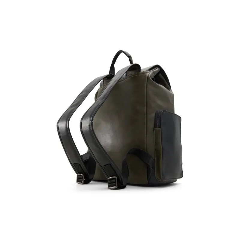 ALDO Artificial Leather Backpack Medium Size Men's Green Black/Black-1