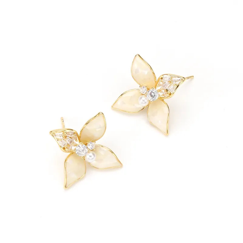 Vegetarian S925 Silver Stud Earrings Women's-1