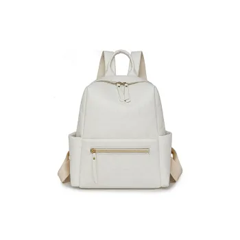 Yalu PU Laptop Bag Backpack Regular Women's White/Black