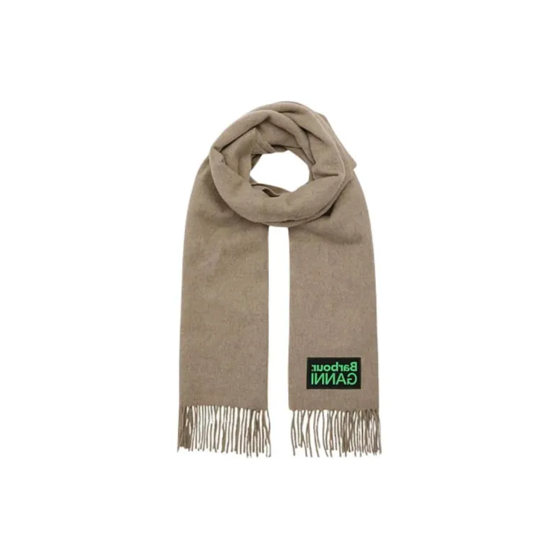 GANNI Sheep Wool Knit Scarves Unisex Almond Cream-1
