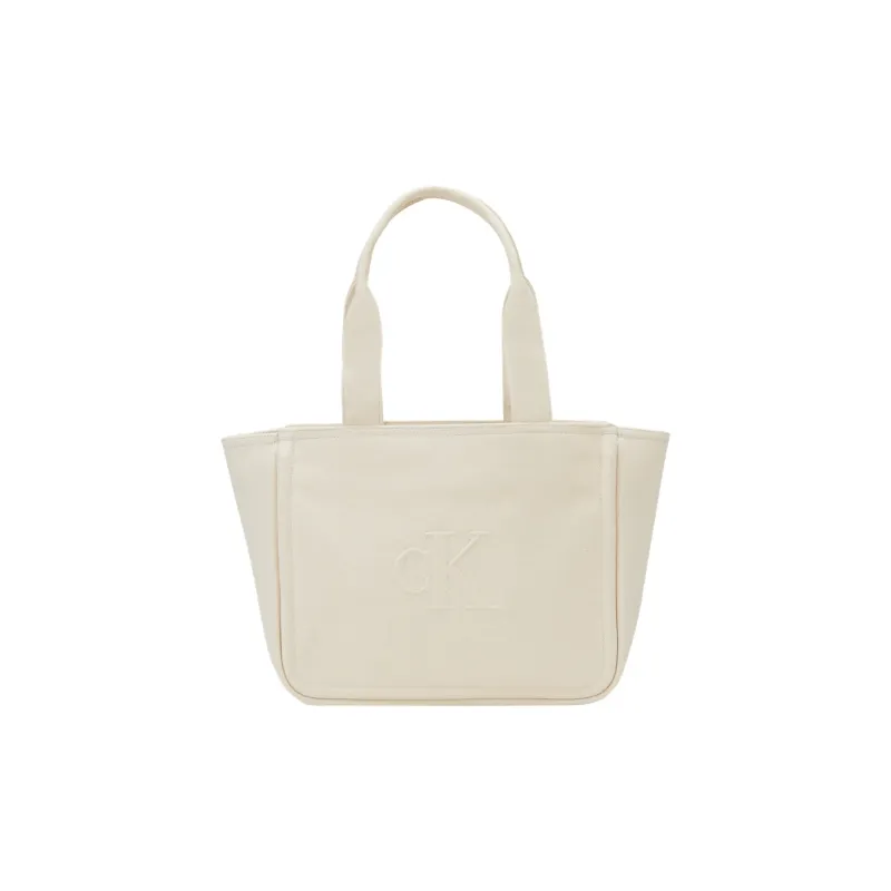 CALVIN KLEIN SS25 Fabric Handbag Medium Size Women's Ivory White-0