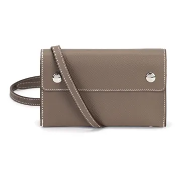 HERMES Hermèsnap Epsom Calfskin Wallets Shoulder Bag Crossbody Bag Men's 18 Etoupe Elephant Gray