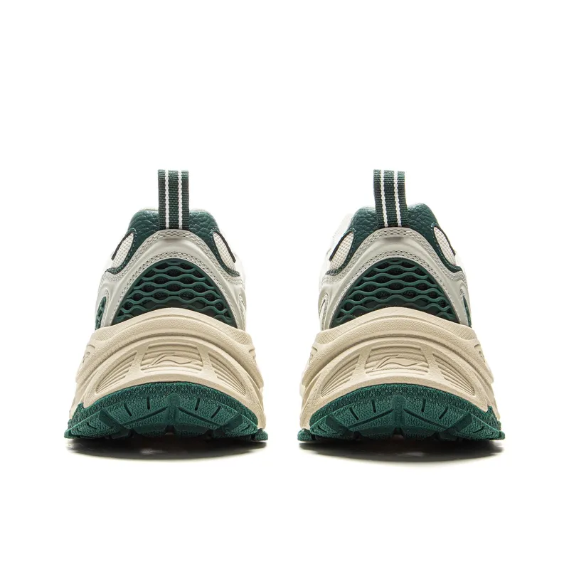 LiNing Star Ring Cushioning, Slip Resistant, Abrasion Resistant, Breathable Low Top Casual Shoes Men's White Green-5