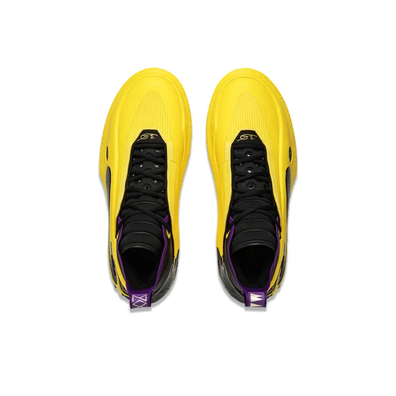 LiNing Wow11 Cushioning Anti-Slip And Wear-Resistant Lightweight Rebound Low-Top Basketball Shoes Men's Yellow Purple-3