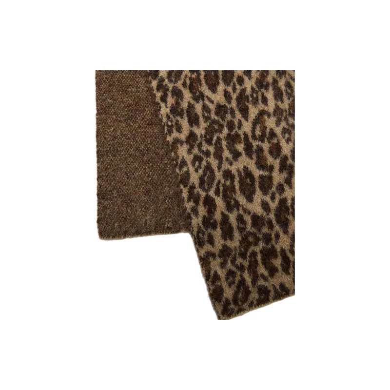 ZARA Wool Blend Knit Scarves Women's Leopard-2