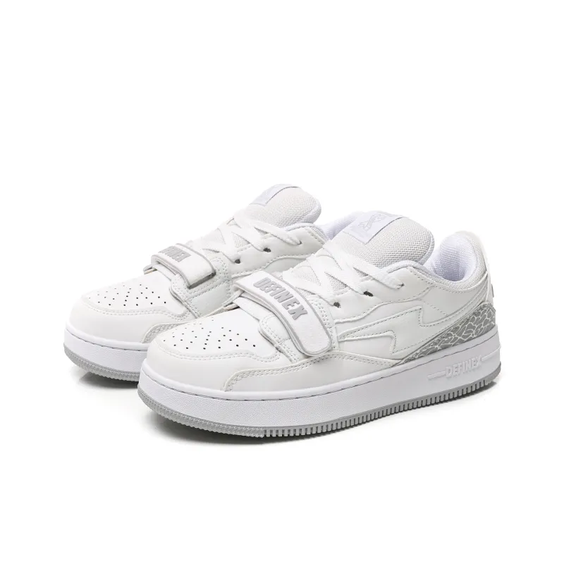 DEFINEX Low-Top Skateboard Shoes Unisex White-2