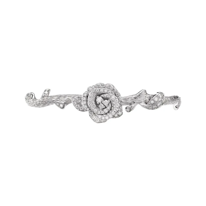 DIOR Diamond 18K Gold Bangles Unisex Silver-0
