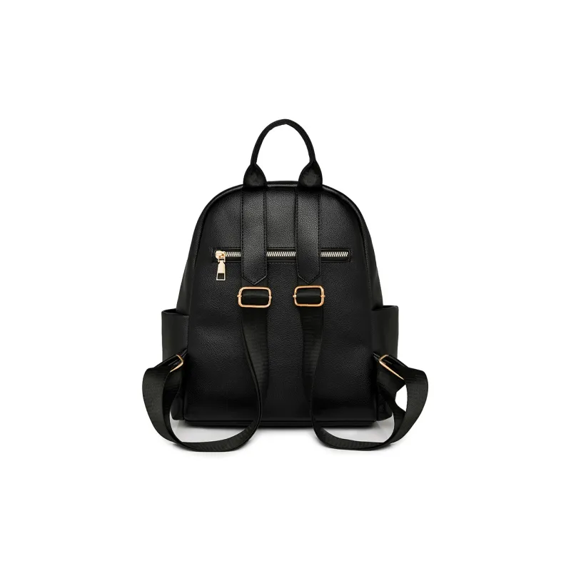 Yalu PU Laptop Bag Backpack Regular Women's White/Black-9