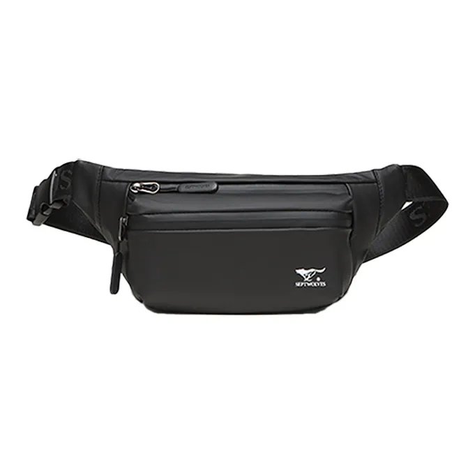 SEPTWOLVES Fabric Fanny Pack Men's Black-1