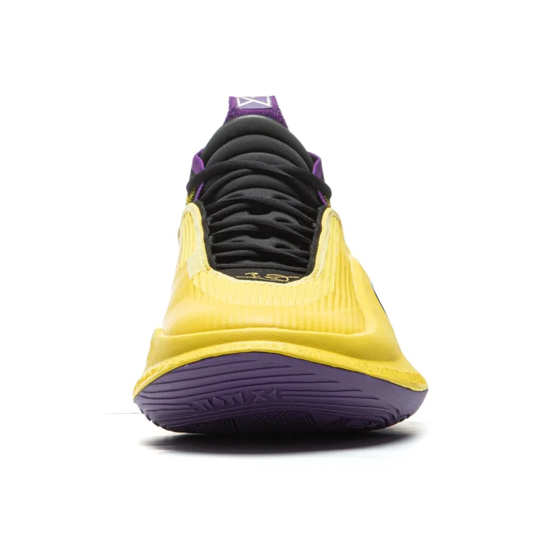 LiNing Wow11 Cushioning Anti-Slip And Wear-Resistant Lightweight Rebound Low-Top Basketball Shoes Men's Yellow Purple-4