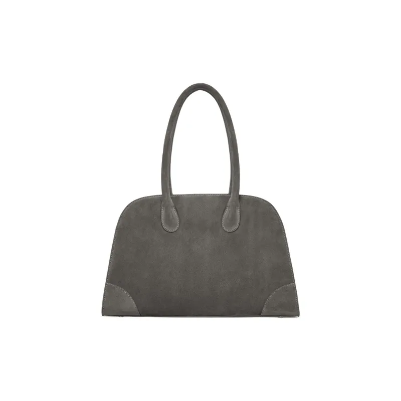 COS Cow Leather Suede One Shoulder Handbag Women's Gray-0