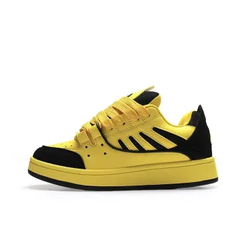 WJA Coverage Slip Resistant Impact Resistance Wear Resistant Lightweight Low Top Skateboard Shoes Women's Yellow Black