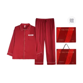 Xuan Liang Pajama Set Men's Gift Box Set Maroon
