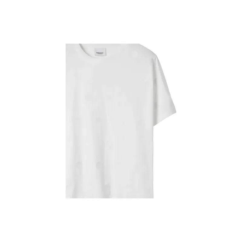 Burberry Polka Dot Print Crew Neck Short Sleeved T Shirt Women's White-4