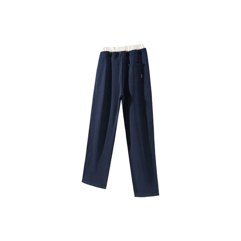 SIMPLE RIMLESS/SRME Knitted Sweatpants Unisex Navy Blue-1