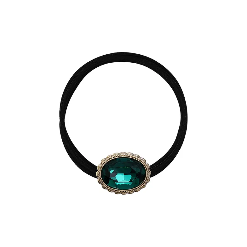 ROYALSASA 3 Strand Rubber Band, Faux Crystal Hair Tie Women's-4
