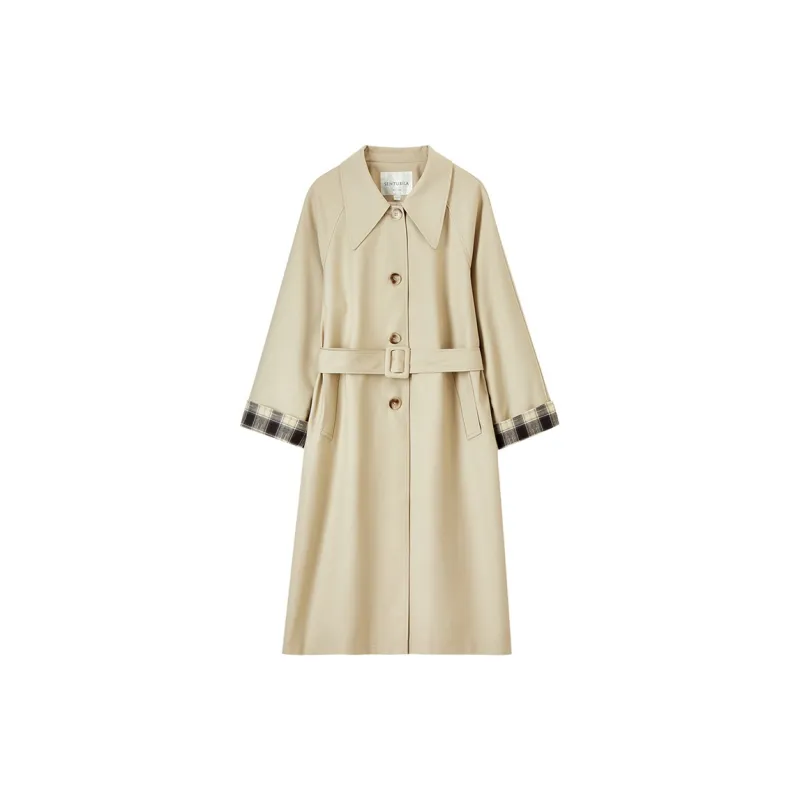 SENTUBILA Trench Coats Women's Light Khaki-2