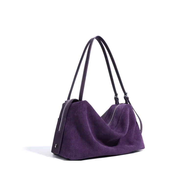 COURONNE Matte Cow Leather Handbag, Shoulder Bag Regular Women's Dark Brown/Blueberry Purple/Dark Coffee/Graphite Blue-8