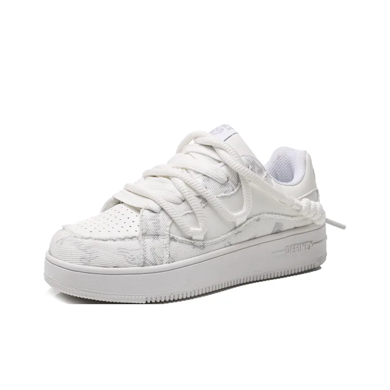 DEFINEX Skateboard Shoes Unisex Low Top White-2