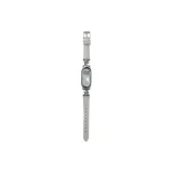 Silver Saint Blue Leather Pin Buckle--White[Silver Connector]