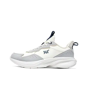 361° Slip Resistant Water Resistant Low Top Casual Running Shoes Men's White Gray