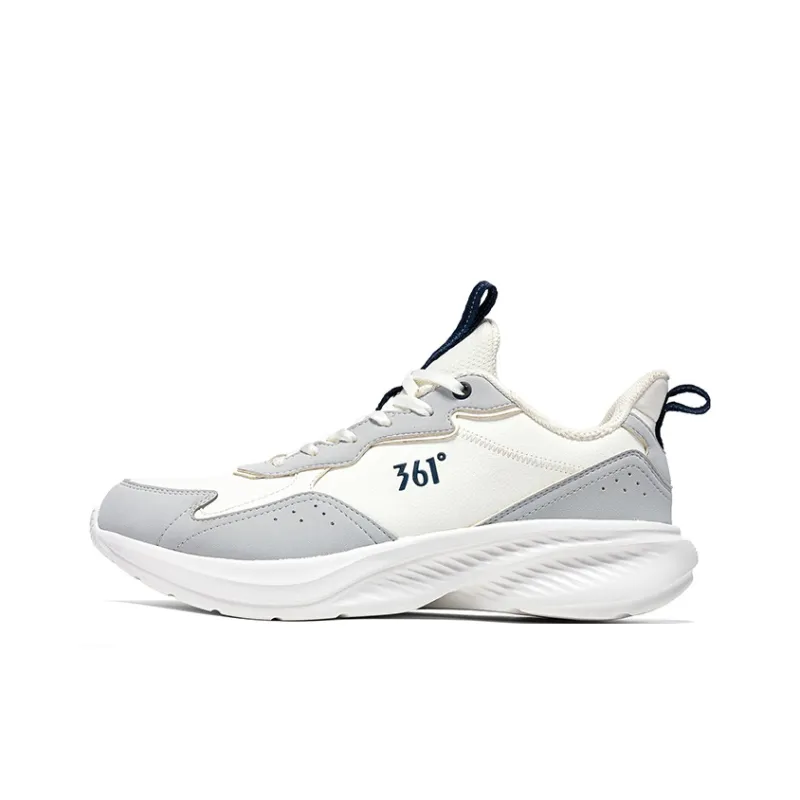 361° Slip Resistant Waterproof Low Top Casual Running Shoes Men's White Gray-0