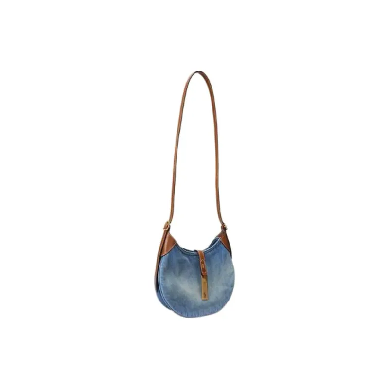 Polo Ralph Lauren Polo ID Cotton Handbag Shoulder Bag Small Size Women's Blue-1