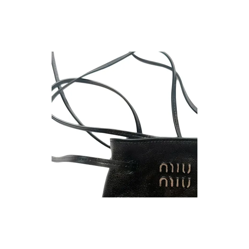 MIU MIU Nappa Leather Mini Bucket Bag Shoulder Bag Women's Brown-2