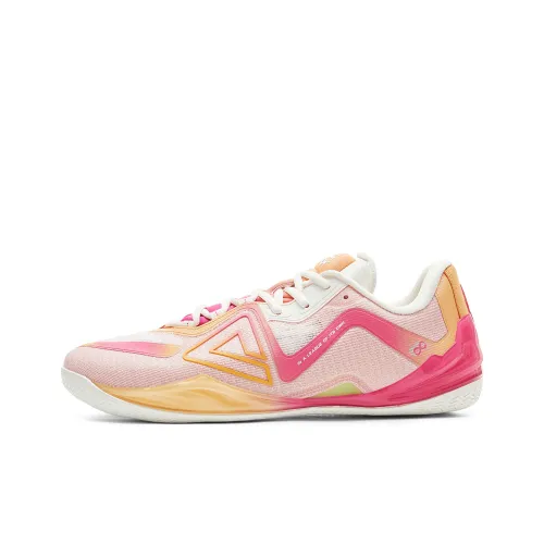 PEAK Wushuang Basketball Shoes Men Low Top Ivory Red