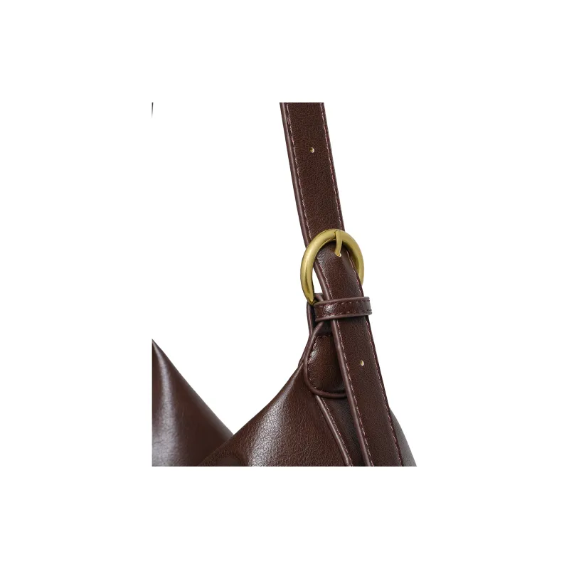 PT'SON Synthetic Leather Tote Bag, Shopping Bag, Crossbody Bag Women's Coffee/Black-5