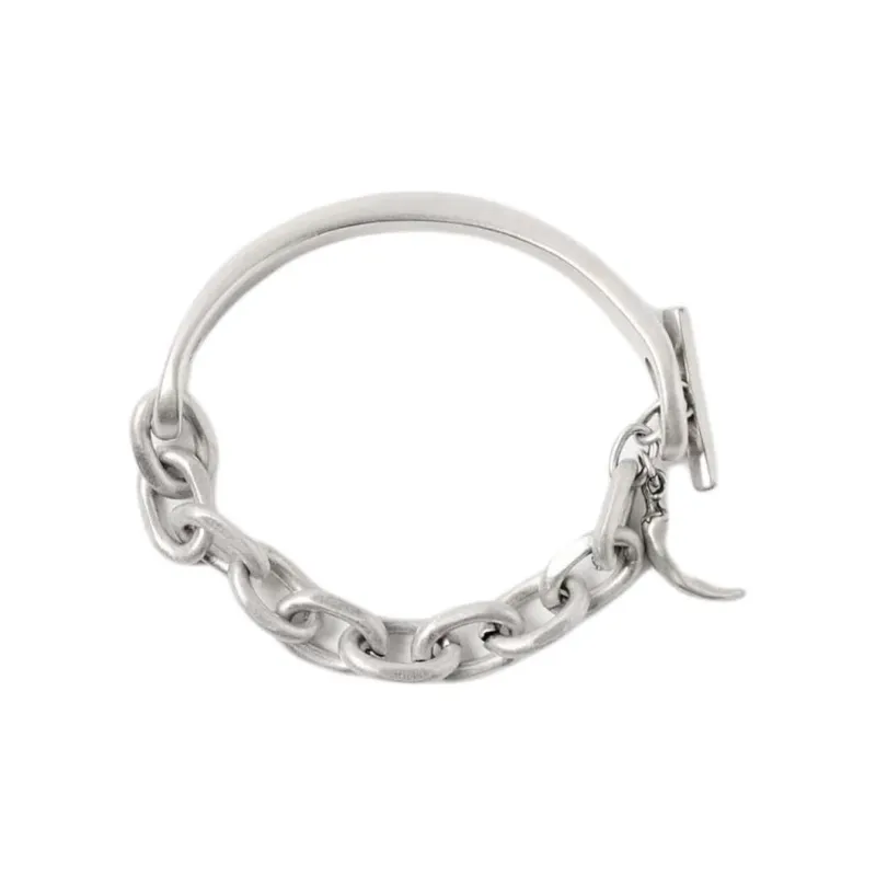 ZARA Metal 925 Silver-Plated Tin Iron Zinc Silver Bracelets Men's Silver-1