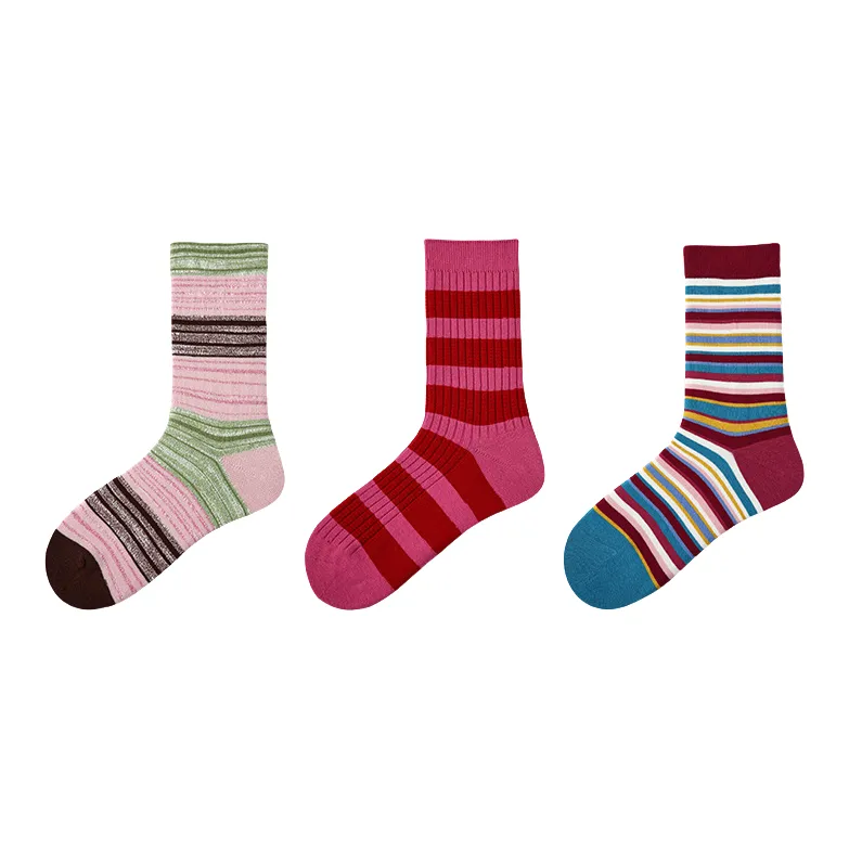 Vine Color Mid Calf Socks Unisex 3 Pack-11