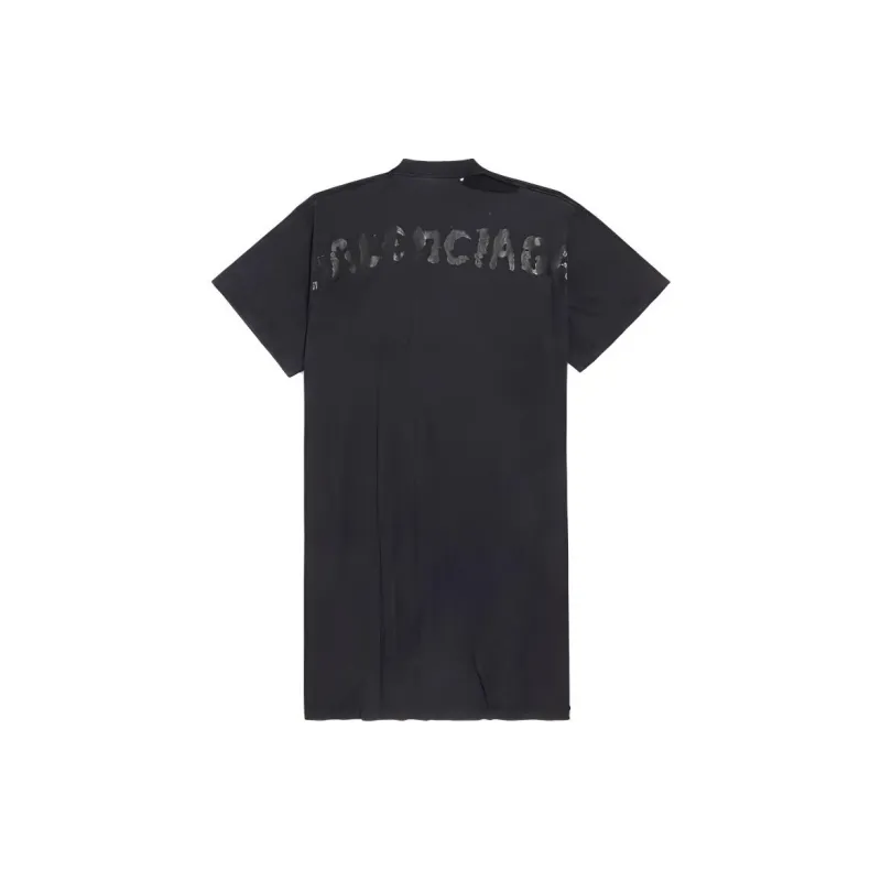 Balenciaga Mockneck Short Sleeve T Shirt Dress-1