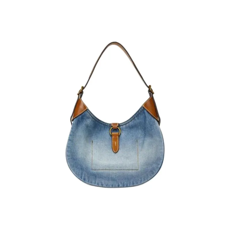Polo Ralph Lauren Polo ID Cotton Handbag Shoulder Bag Small Size Women's Blue-2