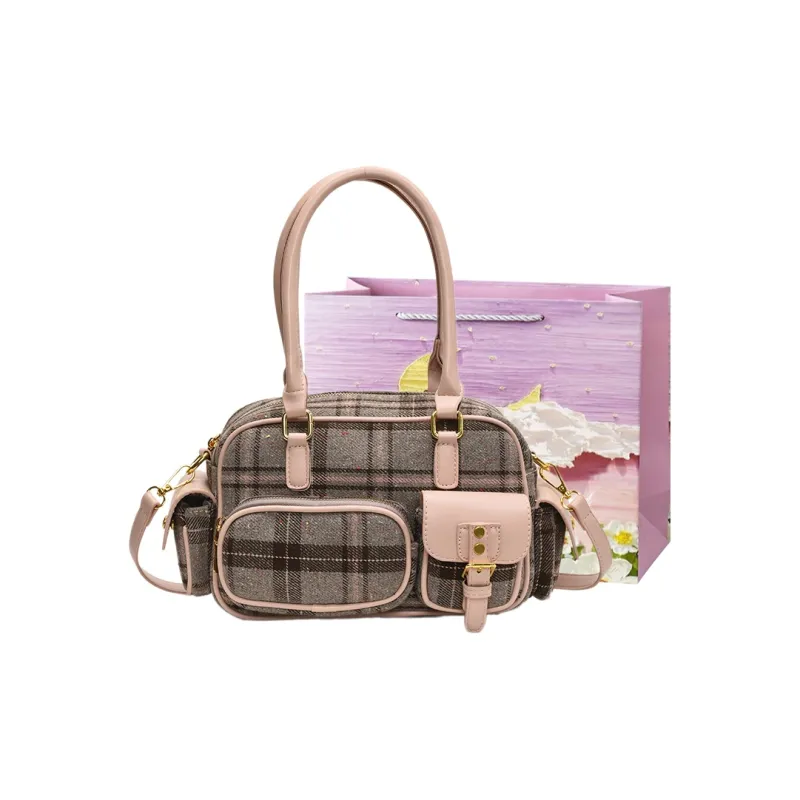 Bansusu PU Crossbody Handbags Regular Women's Brown/Pink-4