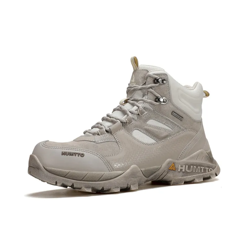 HUMTTO Abrasion Resistant Coverage Rebound High Top Hiking Shoes Women's Wind Sand Yellow-1