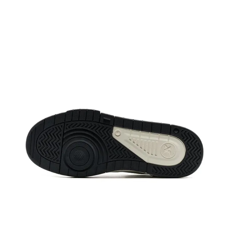 XTEP New Light Anti Slip And Wear Resistant Coverage Low Top Skateboard Shoes Women's Black Beige-3