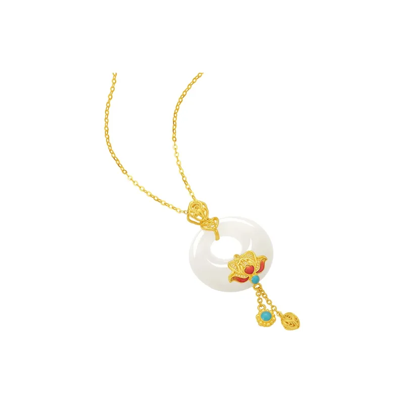 ZHOU LIU FU Hetian Jade Pendants White Jade Women's-2