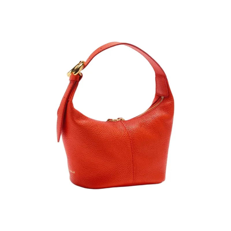 COCCINELLE Grained Leather Handbag Mini Women's Orange Red-1