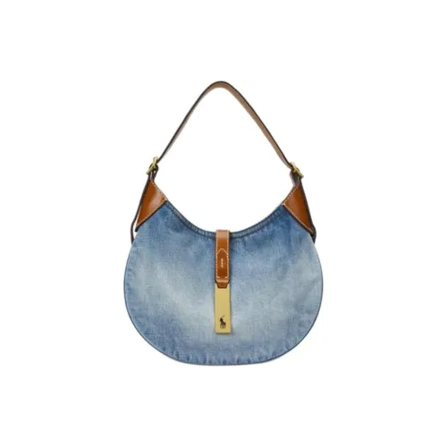 Polo Ralph Lauren Polo ID Cotton Handbag Shoulder Bag Small Size Women's Blue