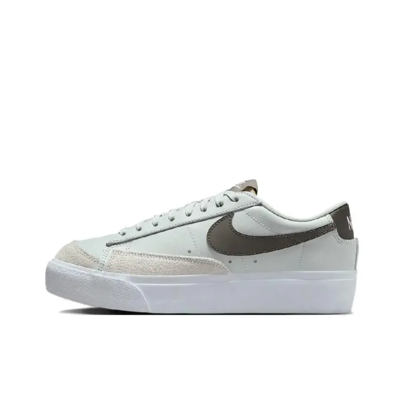 Nike Blazer Anti Slip Wear Resistant Low Top Skateboard Shoes Women's Green Brown-0