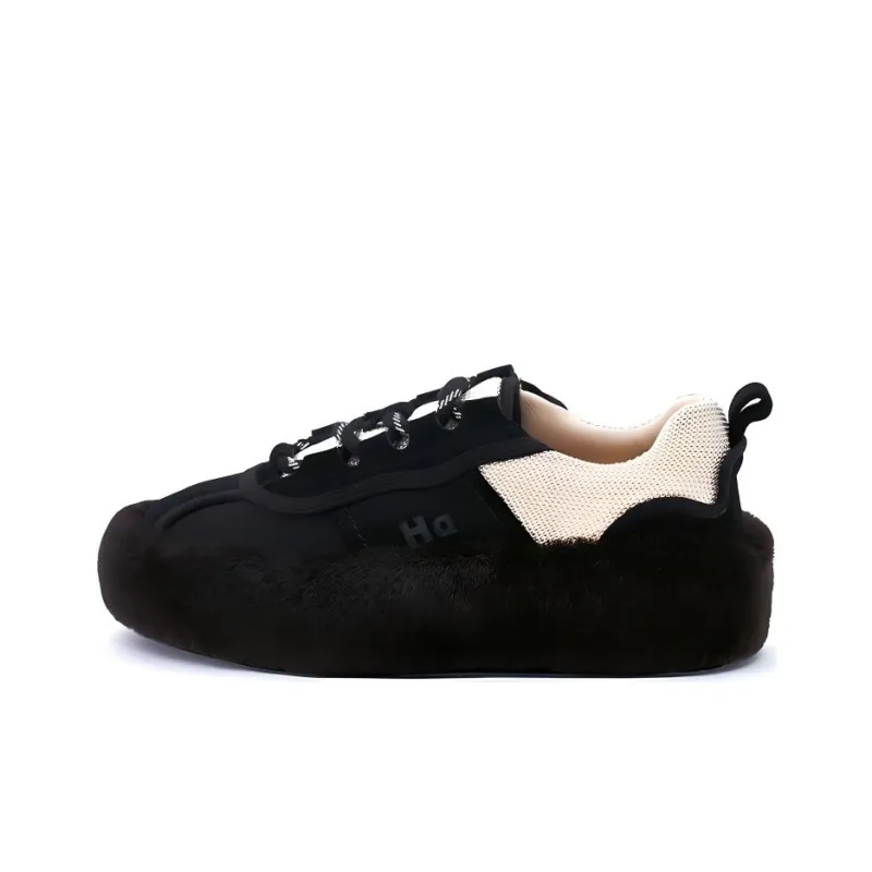 HALF AWAKE Low-Top Platform Shoes Women's Black White-0